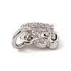 Brass Micro Pave Clear Cubic Zirconia Charms ZIRC-F132-97P-3