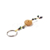 Flat Round Natural Lava Rock Beads Keychain KEYC-O011-08-4