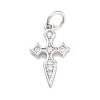 Cross Rack Plating Brass Clear Cubic Zirconia Pendants KK-M293-18P-1