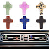 6Pcs 6 Styles Cross Natural Gemstone Car Air Vent Clips AJEW-OC00024-1