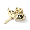 Real 18K Gold Plated Rack Plating Brass Micro Pave Clear Cubic Zirconia Pendants KK-C015-15G-12-3