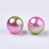 Rainbow ABS Plastic Imitation Pearl Beads OACR-Q174-6mm-08-2