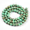 Synthetic Gold Line Turquoise Beads Strands G-A255-A03-02B-2