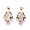 Brass Micro Pave Cubic Zirconia Pendants ZIRC-F061-04B-1