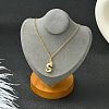 304 Stainless Steel Clear Cubic Zirconia Heart & Letter Pendant Curb Chain Necklaces for Women NJEW-FS00012-27G-6