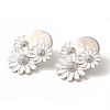 Rack Plating Flower Brass Enamel Stud Earrings EJEW-B062-34P-2