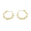 Brass Flower of Life Wrap Stud Earrings EJEW-G322-23G-2