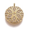 Brass Micro Pave Clear Cubic Zirconia Pendants ZIRC-L075-64A-G-1