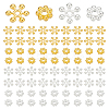 200pcs 4 styles Snowflake Alloy Spacer Beads TIBEB-ME0001-05-1
