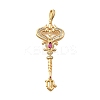 Brass Micro Pave Cubic Zirconia Big Pendants X1-KK-B147-04G-01-1