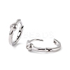 Rose Clear Cubic Zirconia Small Hoop Earring for Her EJEW-C002-08P-RS-2