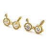 Brass Micro Pave Cubic Zirconia Stud Earrings EJEW-D090-01G-1