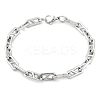 304 Stainless Steel Oval Link  Chain Bracelets for Women Men BJEW-F488-49A-P-4