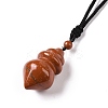 Gemstone Pendant Necklace with Nylon Cord for Women G-A210-04-4