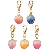 Flower Epoxy Resin Pendant Decoration HJEW-JM02306-1