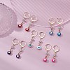 Brass Enamel Evil Eye Hoop Earrings EJEW-JE05292-2