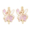 Rack Plating Alloy Enamel Pendants X-FIND-A040-08D-01G-1