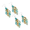 2 Pairs 430 Stainless Steel Leaf Dangle Earrings EJEW-TA0001-83D-3