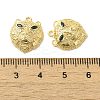 Brass Micro Pave Green Cubic Zirconia Pendants KK-G481-08G-3