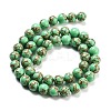 Synthetic Gold Line Turquoise Beads Strands G-H026-01D-03-2