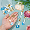 10Pcs 5 Styles Flat Round AB Color Plated Capiz Shell Pendant Decorations HJEW-FH00144-3