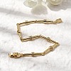 Bamboo Brass Micro Pave Clear Cubic Zirconia Link Chain Bracelets BJEW-C130-05G-2