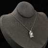 Arch with Flower Brass Enamel Pendant Necklaces NJEW-H051-06G-1
