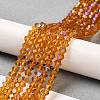 Transparent Electroplate Glass Beads Strands GLAA-F029-3mm-D28-4