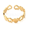 Hollow Heart 304 Stainless Steel Open Cuff Rings for Women RJEW-N048-09G-2