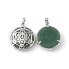 Natural Green Aventurine Pendants G-P498-04P-28-2