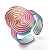 Ion Plating(IP) 304 Stainless Steel Vortex Open Cuff Ring for Women RJEW-M149-17RC-3