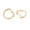 Brass Micro Pave Clear Cubic Zirconia Ring Hoop Earrings EJEW-T048-38G-3