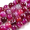Natural Striped Agate/Banded Agate Bead Strands G-K166-13-10mm-03-2