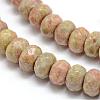 Faceted Natural Unakite Rondelle Beads Strands G-K090-07-1
