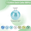 560Pcs 7 Colors Baking Paint Pearlized Glass Pearl Round Bead HY-AR0001-15B-2