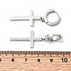 Cross 304 Stainless Steel Polymer Clay Rhinestones Hoop Earrings EJEW-G453-11P-02-5