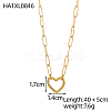 Hollow Heart 304 Stainless Steel Pendant Necklaces STAS-OY009-41G-2