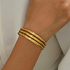 201 Stainless Steel Triple Layer Cuff Bangles RJ3221-4-2