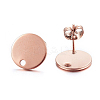Ion Plating(IP) 304 Stainless Steel Stud Earring Findings STAS-K184-01-03RG-2