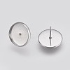 Non-Tarnish 304 Stainless Steel Earring Cabochon Settings LS-X-STAS-E426-85B-P-2