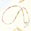 Natural Multicolor Tourmaline Faceted Rondelle Beaded Necklaces NJEW-Z066-01P-1