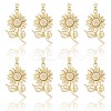 8Pcs Brass Micro Pave Cubic Zirconia with Resin Pendants KK-BBC0020-65-5