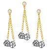 3Pcs Alloy Micro Pave Clear Cubic Zirconia Pin JEWB-FH0003-25B-1