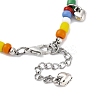 Bohemian Round Glass Seed Beaded Anklets for Women AJEW-AN00669-4