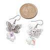 Filigree 3D Butterfly Platinum Brass Dangle Earrings EJEW-JE05676-3