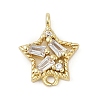 Brass Clear Cubic Zirconia Connector Charms LS-KK-Z094-03G-02-1
