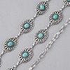 Synthetic Turquoise Oval Link Chains AJEW-WH0258-428-2