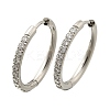 304 Stainless Steel Micro Pave Clear Cubic Zirconia Huggie Hoop Earrings EJEW-C096-01H-P01-2