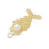 Glass Seed Beaded Fish Pendants PALLOY-MZ00666-5