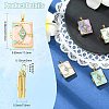 4Pcs 4 Colors Brass Micro Pave Cubic Zirconia Locket Pendants KK-CJ0005-55-2